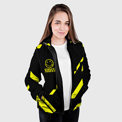 Куртка с капюшоном женская Nirvana geometry yellow, цвет: 3D-черный — фото 2