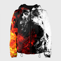 Куртка с капюшоном женская Битва дыма и огня, цвет: 3D-черный