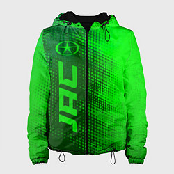 Куртка с капюшоном женская JAC - green gradient по-вертикали, цвет: 3D-черный