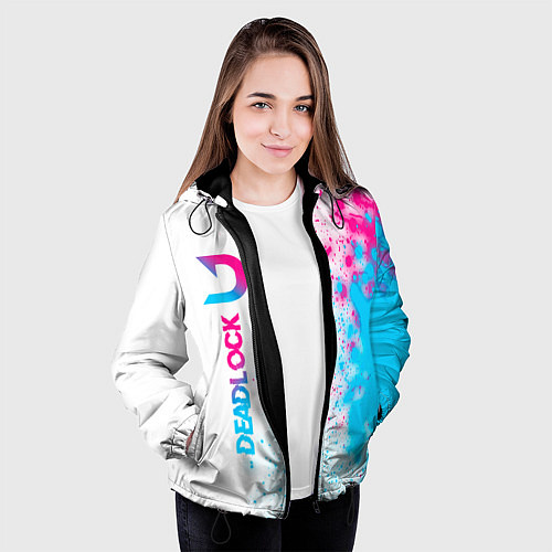 Женская куртка Deadlock neon gradient style по-вертикали / 3D-Черный – фото 3