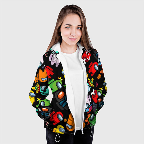 Женская куртка Персонажи игры Амонгас / 3D-Белый – фото 3