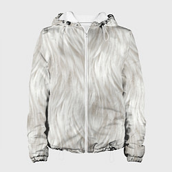 Куртка с капюшоном женская Белый мех кошки, цвет: 3D-белый