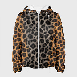 Куртка с капюшоном женская Шерстка леопарда, цвет: 3D-белый
