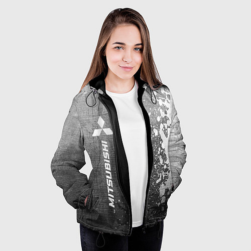 Женская куртка Mitsubishi - grey gradient по-вертикали / 3D-Черный – фото 3