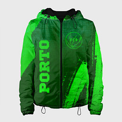 Куртка с капюшоном женская Porto - green gradient вертикально, цвет: 3D-черный