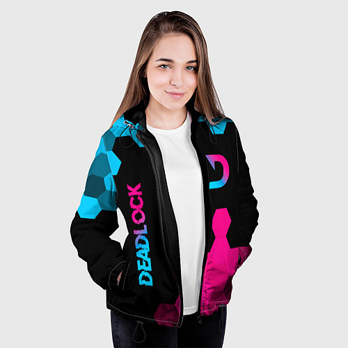 Женская куртка Deadlock - neon gradient вертикально / 3D-Черный – фото 3