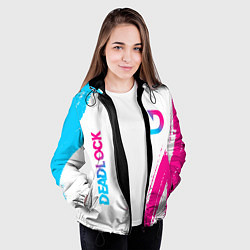 Куртка с капюшоном женская Deadlock neon gradient style вертикально, цвет: 3D-черный — фото 2