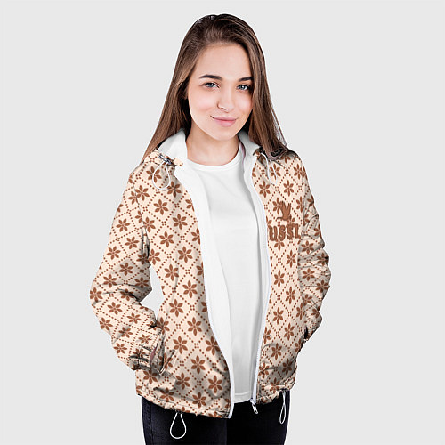 Женская куртка Гусси - надпись узор / 3D-Белый – фото 3