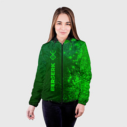 Куртка с капюшоном женская Berserk - green gradient по-вертикали, цвет: 3D-черный — фото 2