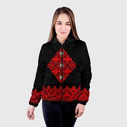 Куртка с капюшоном женская Вышиванка обережная - род, цвет: 3D-черный — фото 2