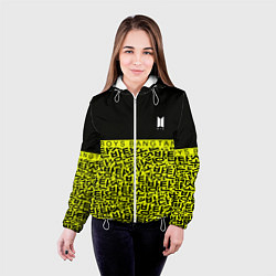 Куртка с капюшоном женская BTS pattern kpop, цвет: 3D-белый — фото 2
