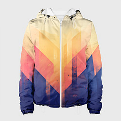 Куртка с капюшоном женская Abstract art - geometric shapes, цвет: 3D-белый