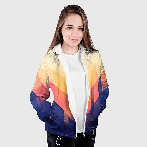 Женская куртка Abstract art - geometric shapes / 3D-Белый – фото 3