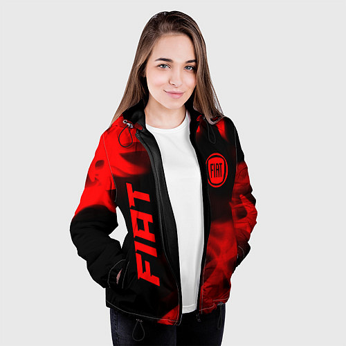 Женская куртка Fiat - red gradient вертикально / 3D-Черный – фото 3