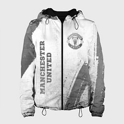 Куртка с капюшоном женская Manchester United - white gradient вертикально, цвет: 3D-черный