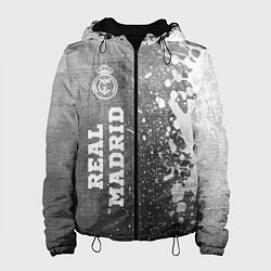 Куртка с капюшоном женская Real Madrid - grey gradient по-вертикали, цвет: 3D-черный