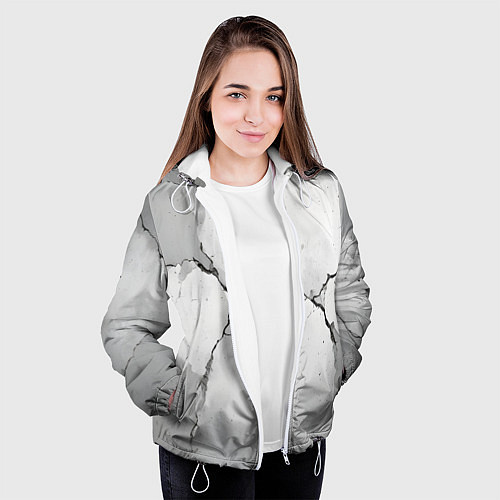 Женская куртка Растрескавшийся бетон / 3D-Белый – фото 3