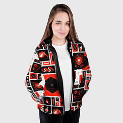 Куртка с капюшоном женская Dungeons and dragons pattern, цвет: 3D-черный — фото 2