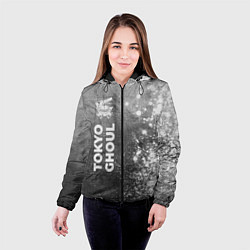 Куртка с капюшоном женская Tokyo Ghoul - grey gradient по-вертикали, цвет: 3D-черный — фото 2