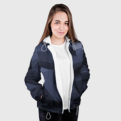 Куртка с капюшоном женская Трехмерные плиты, цвет: 3D-белый — фото 2