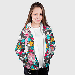 Куртка с капюшоном женская Каракули каваи, цвет: 3D-белый — фото 2