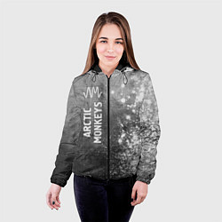 Куртка с капюшоном женская Arctic Monkeys - grey gradient по-вертикали, цвет: 3D-черный — фото 2