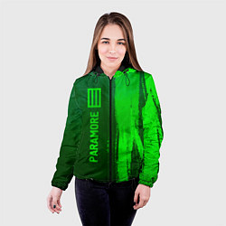 Куртка с капюшоном женская Paramore - green gradient по-вертикали, цвет: 3D-черный — фото 2