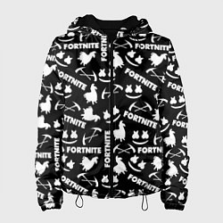 Куртка с капюшоном женская Fortnite black pattern, цвет: 3D-черный