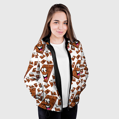 Женская куртка Позитивные шоколадки / 3D-Черный – фото 3