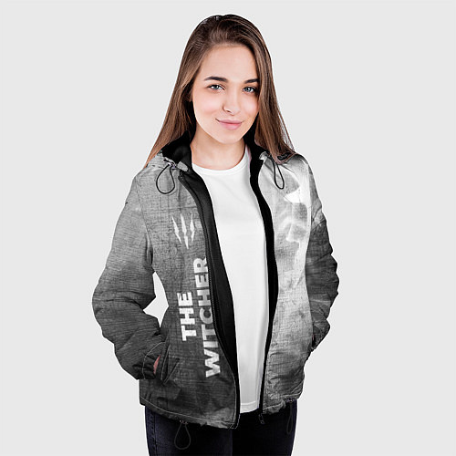 Женская куртка The Witcher - grey gradient по-вертикали / 3D-Черный – фото 3