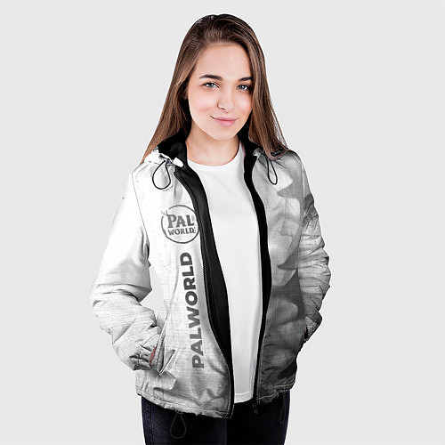 Женская куртка Palworld - white gradient по-вертикали / 3D-Черный – фото 3