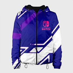 Куртка с капюшоном женская Нинтендо геометрия киберспорт, цвет: 3D-черный