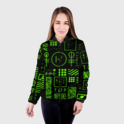 Куртка с капюшоном женская Twenty one pilots neon, цвет: 3D-черный — фото 2