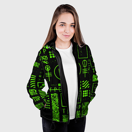 Женская куртка Twenty one pilots neon / 3D-Черный – фото 3