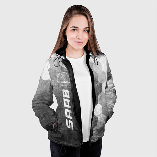 Женская куртка Saab - grey gradient по-вертикали / 3D-Черный – фото 3