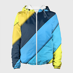 Куртка с капюшоном женская Линии геометрия, цвет: 3D-белый