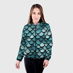 Куртка с капюшоном женская Чешуя, цвет: 3D-черный — фото 2