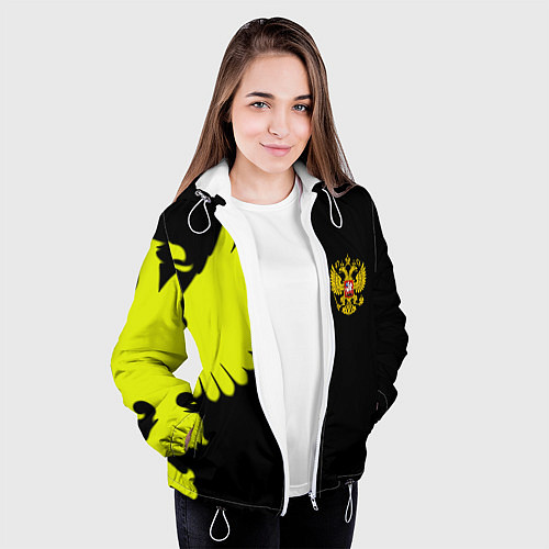 Женская куртка Герб РФ орёл / 3D-Белый – фото 3