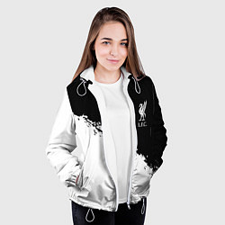 Куртка с капюшоном женская Liverpool fc белые краски, цвет: 3D-белый — фото 2