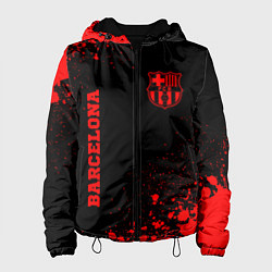 Куртка с капюшоном женская Barcelona - red gradient вертикально, цвет: 3D-черный