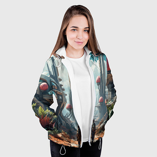 Женская куртка Планета фантастика / 3D-Белый – фото 3