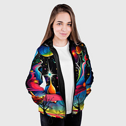 Куртка с капюшоном женская Необычная планета и космос в стиле Сальвадор Дали, цвет: 3D-черный — фото 2