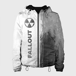 Куртка с капюшоном женская Fallout - white gradient по-вертикали, цвет: 3D-черный