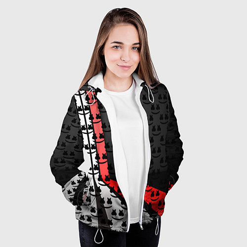 Женская куртка Marshmello pattern / 3D-Белый – фото 3