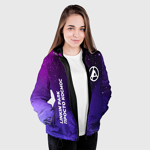 Женская куртка Linkin Park 2024 просто космос / 3D-Черный – фото 3