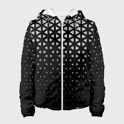 Женская куртка Геометрический градиент - чёрно-белый