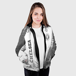 Куртка с капюшоном женская Chelsea - white gradient вертикально, цвет: 3D-черный — фото 2