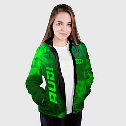 Куртка с капюшоном женская Audi - green gradient вертикально, цвет: 3D-черный — фото 2