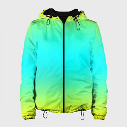 Куртка с капюшоном женская Кислотный градиент абстракция, цвет: 3D-черный