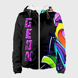 Куртка с капюшоном женская Geon Enduro graffitti, цвет: 3D-белый